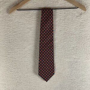 Paul Fredrick Neck Tie Men Blue Orange Polka Dot Silk Oxford Classic Formal 9595